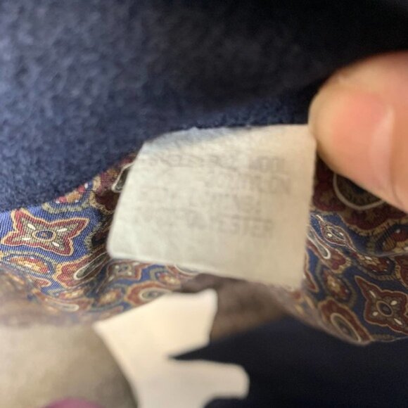 Vintage Navy Blue Wool Top Coat Dress Coat Sz Medium Union Made - Picture 9 of 14